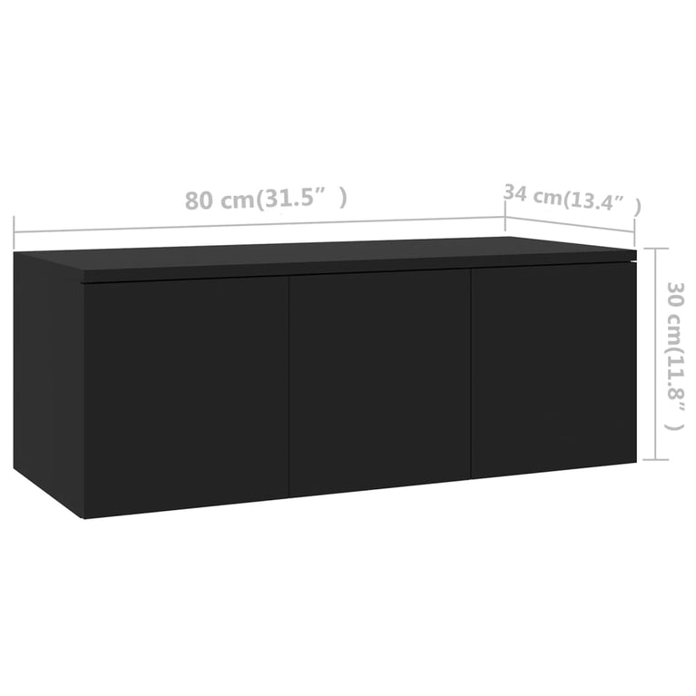 Tv-meubel 80x34x30 cm spaanplaat zwart MeubelReus
