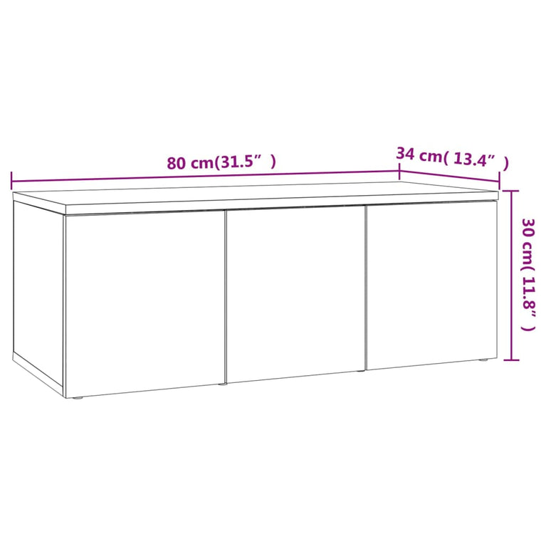 Tv-meubel 80x34x30 cm spaanplaat sonoma eikenkleurig MeubelReus
