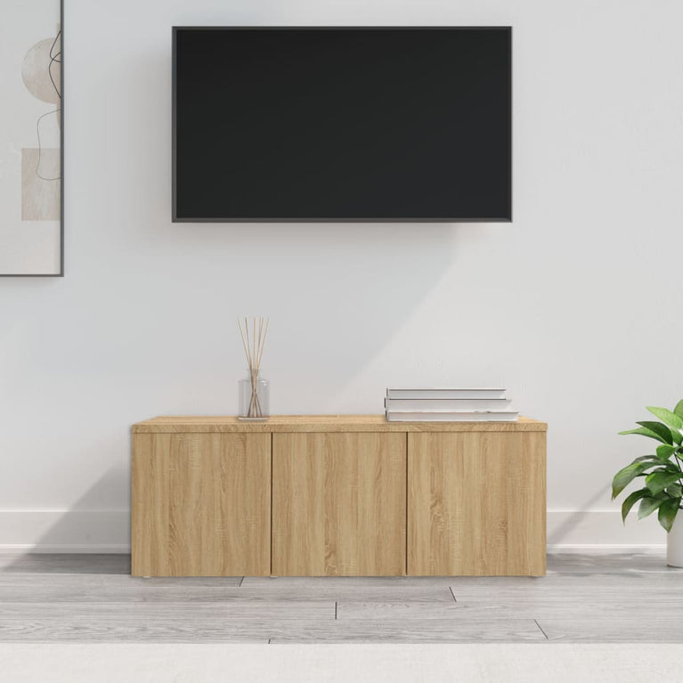 Tv-meubel 80x34x30 cm spaanplaat sonoma eikenkleurig MeubelReus