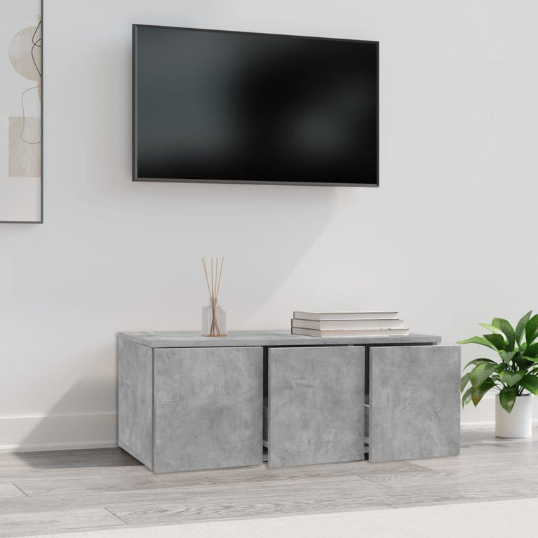 Tv-meubel 80x34x30 cm spaanplaat betongrijs MeubelReus