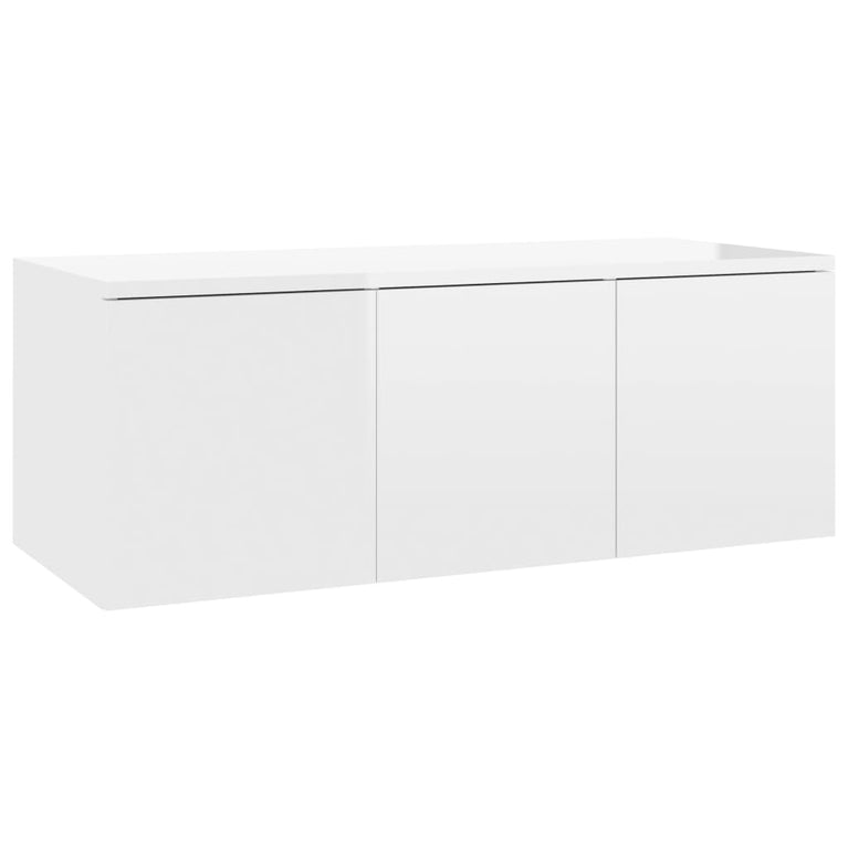 Tv-meubel 80x34x30 cm spaanplaat hoogglans wit MeubelReus