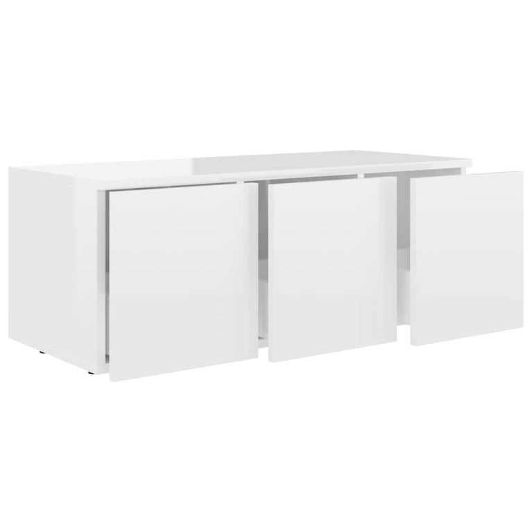 Tv-meubel 80x34x30 cm spaanplaat hoogglans wit MeubelReus