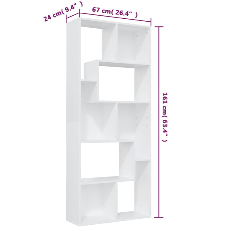 Boekenkast 67x24x161 cm bewerkt hout wit MeubelReus