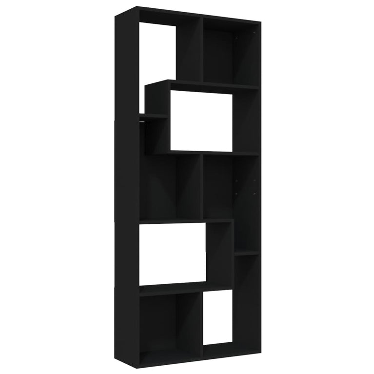 Boekenkast 67x24x161 cm spaanplaat zwart MeubelReus
