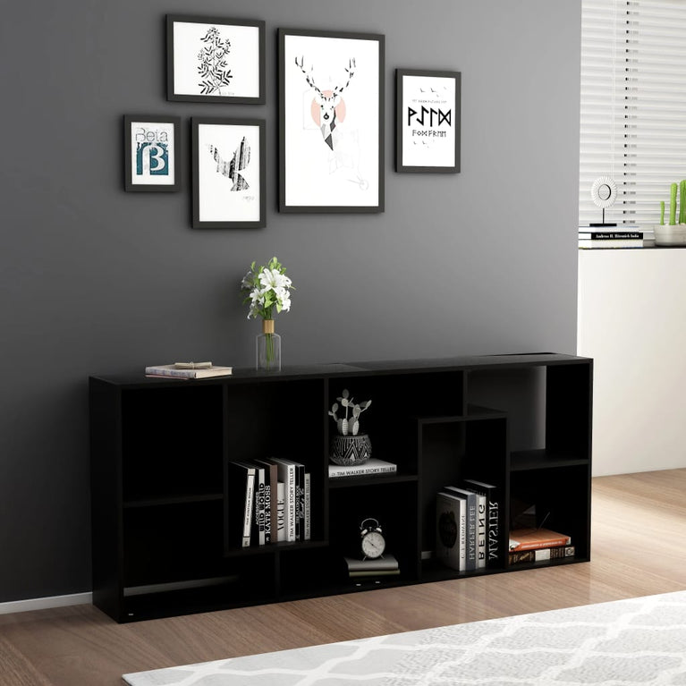 Boekenkast 67x24x161 cm spaanplaat zwart MeubelReus