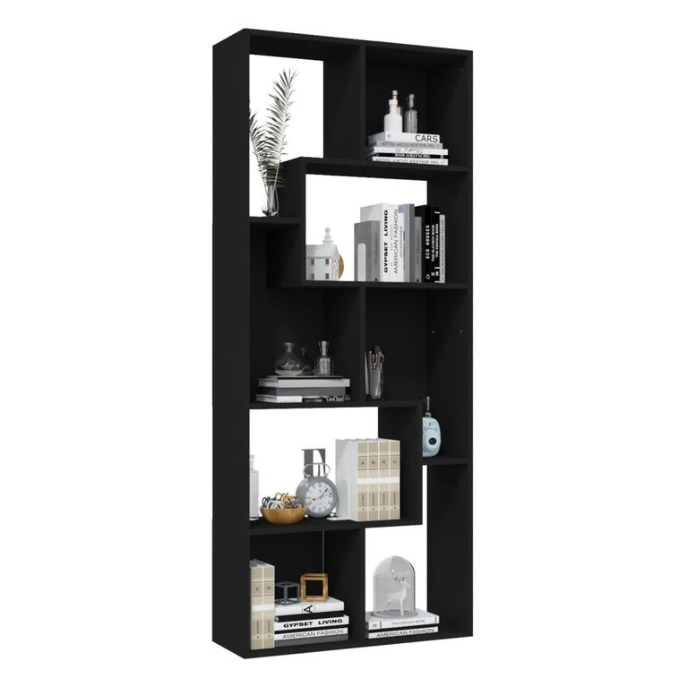 Boekenkast 67x24x161 cm spaanplaat zwart MeubelReus