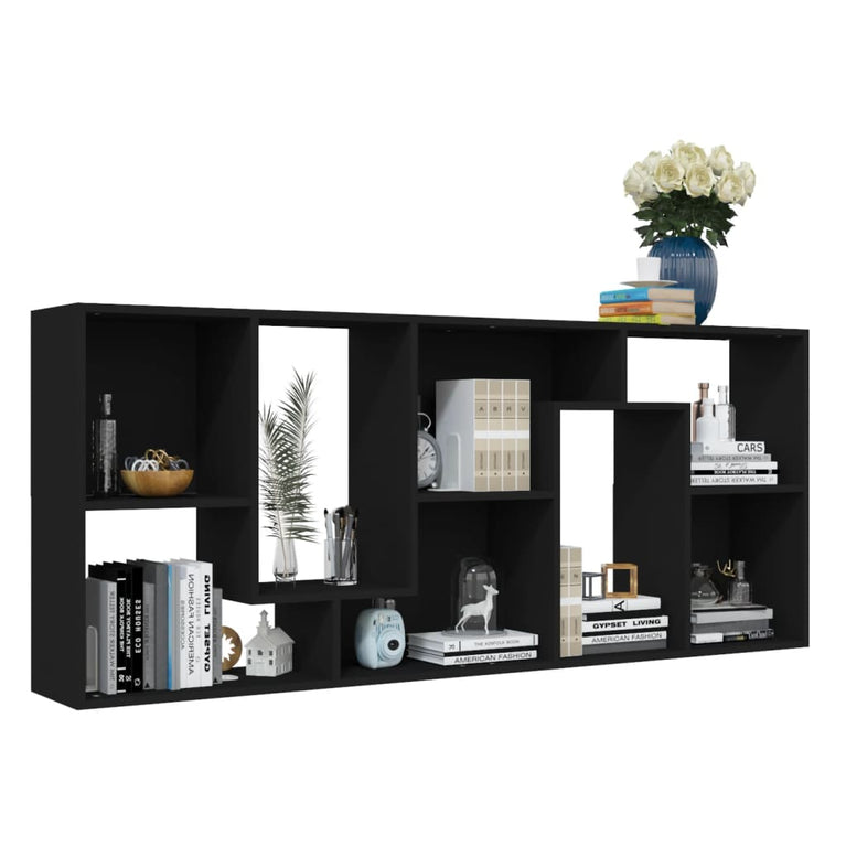 Boekenkast 67x24x161 cm spaanplaat zwart MeubelReus