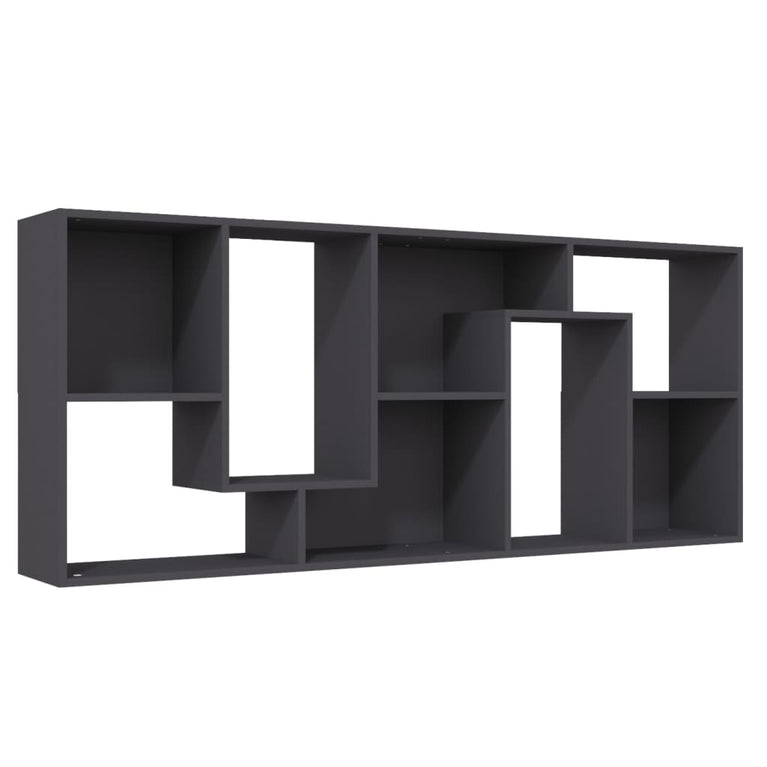 Boekenkast 67x24x161 cm spaanplaat grijs