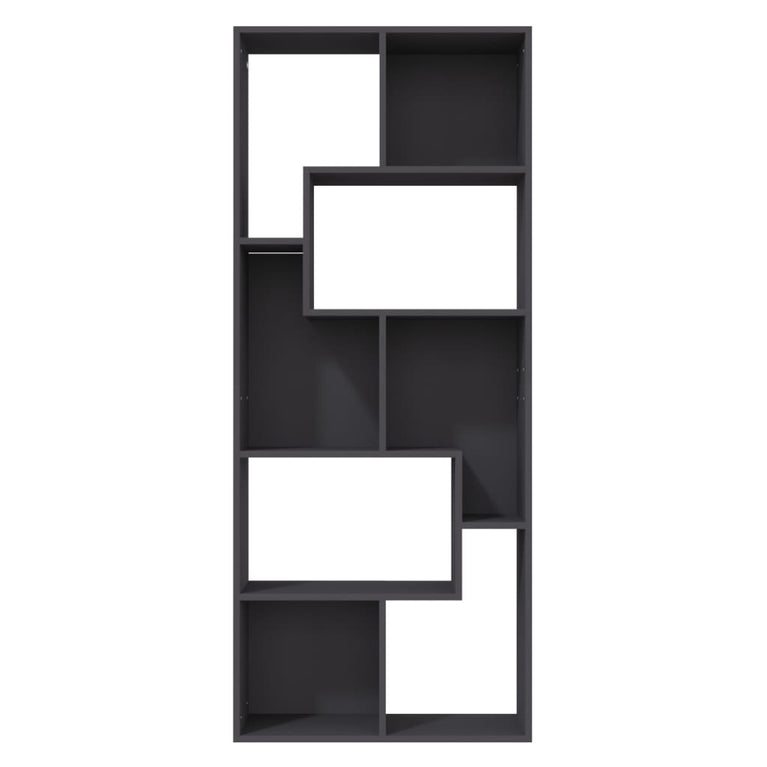 Boekenkast 67x24x161 cm spaanplaat grijs