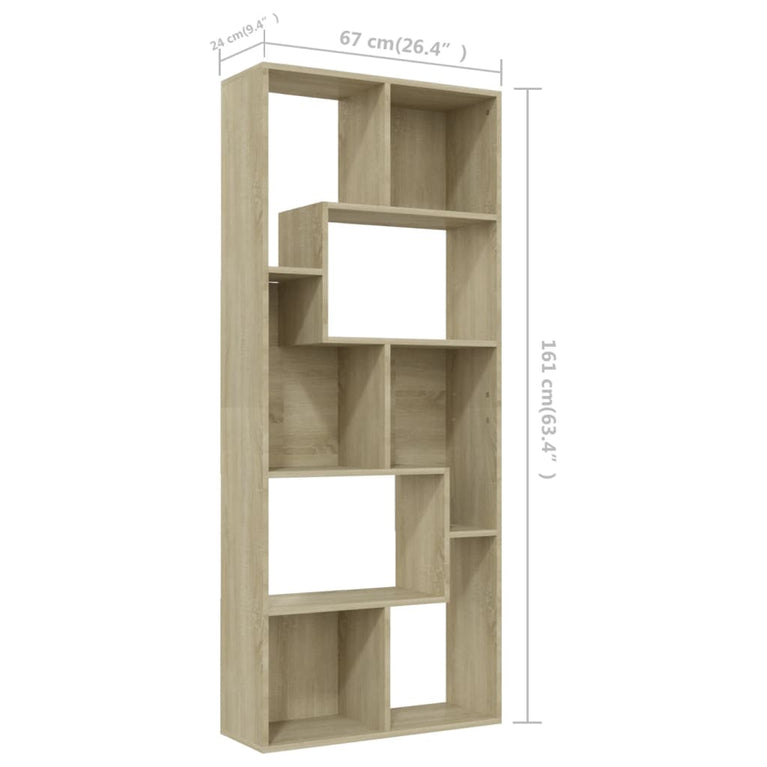 Boekenkast 67x24x161 cm spaanplaat sonoma eikenkleurig MeubelReus