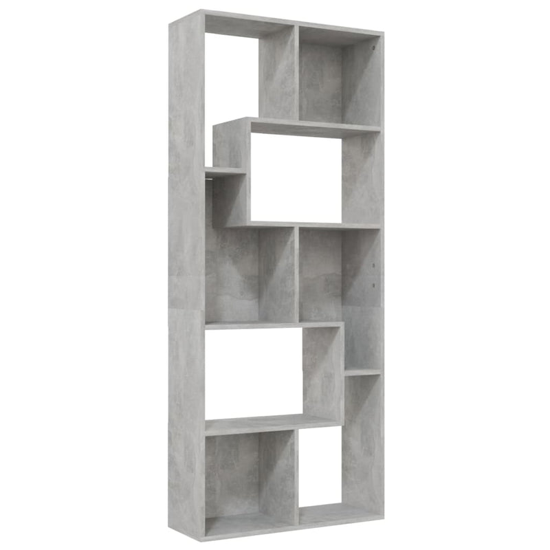 Boekenkast 67x24x161 cm spaanplaat betongrijs MeubelReus