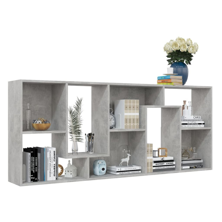 Boekenkast 67x24x161 cm spaanplaat betongrijs MeubelReus