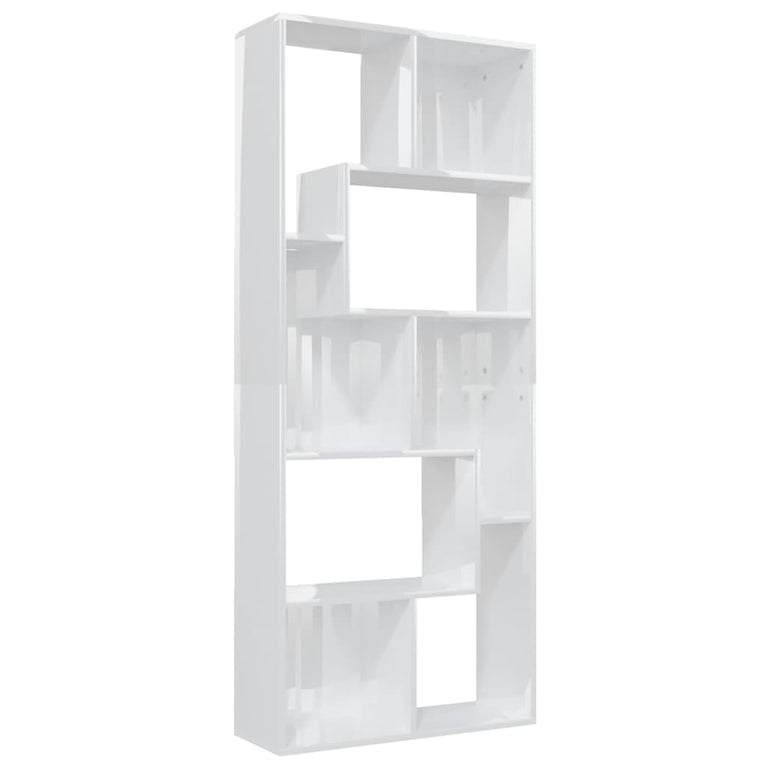 Boekenkast 67x24x161 cm spaanplaat hoogglans wit MeubelReus