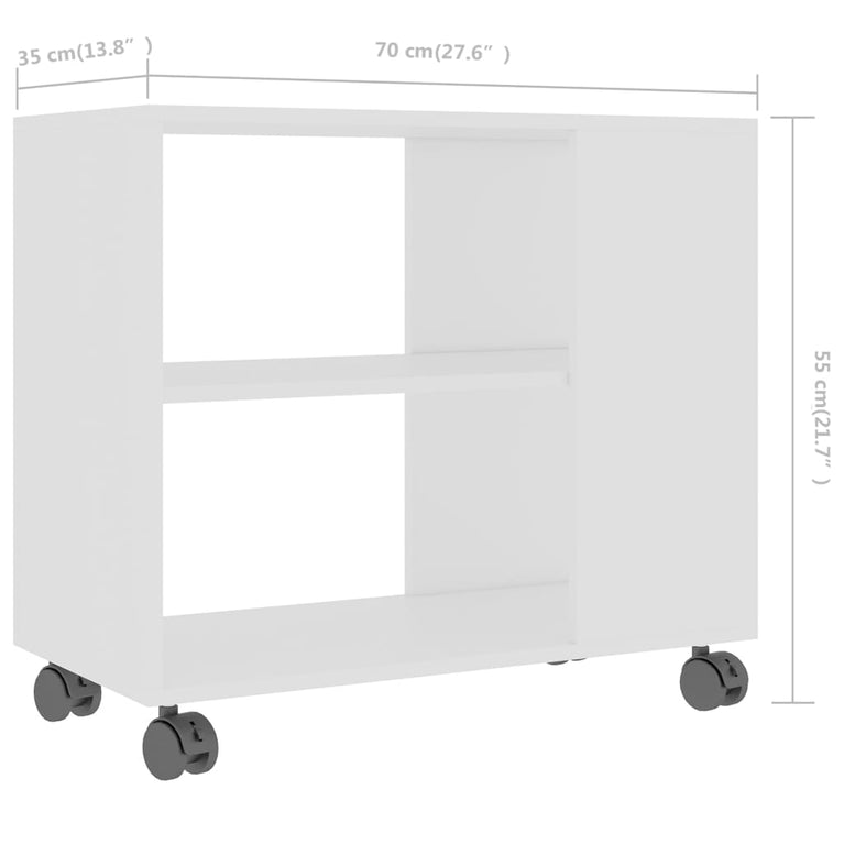 Bijzettafel 70x35x55 cm bewerkt hout wit MeubelReus