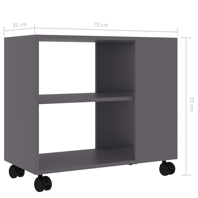 Bijzettafel 70x35x55 cm bewerkt hout grijs MeubelReus