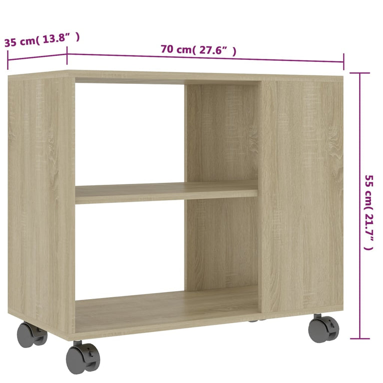 Bijzettafel 70x35x55 cm bewerkt hout sonoma eikenkleurig MeubelReus