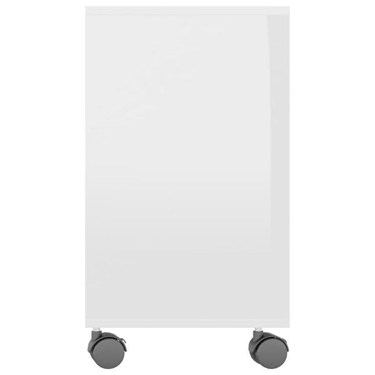 Bijzettafel 70x35x55 cm bewerkt hout hoogglans wit