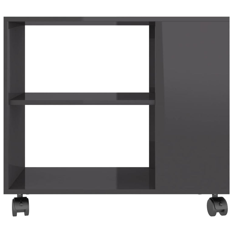 Bijzettafel 70x35x55 cm bewerkt hout hoogglans grijs MeubelReus