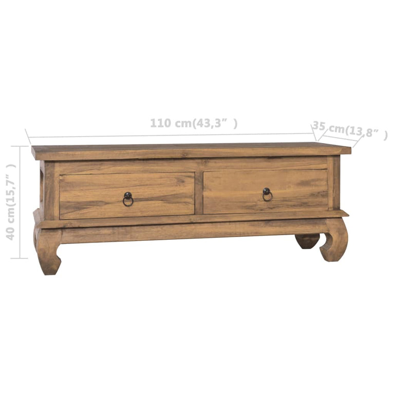 Tv-meubel 110x35x40 cm massief teakhout MeubelReus