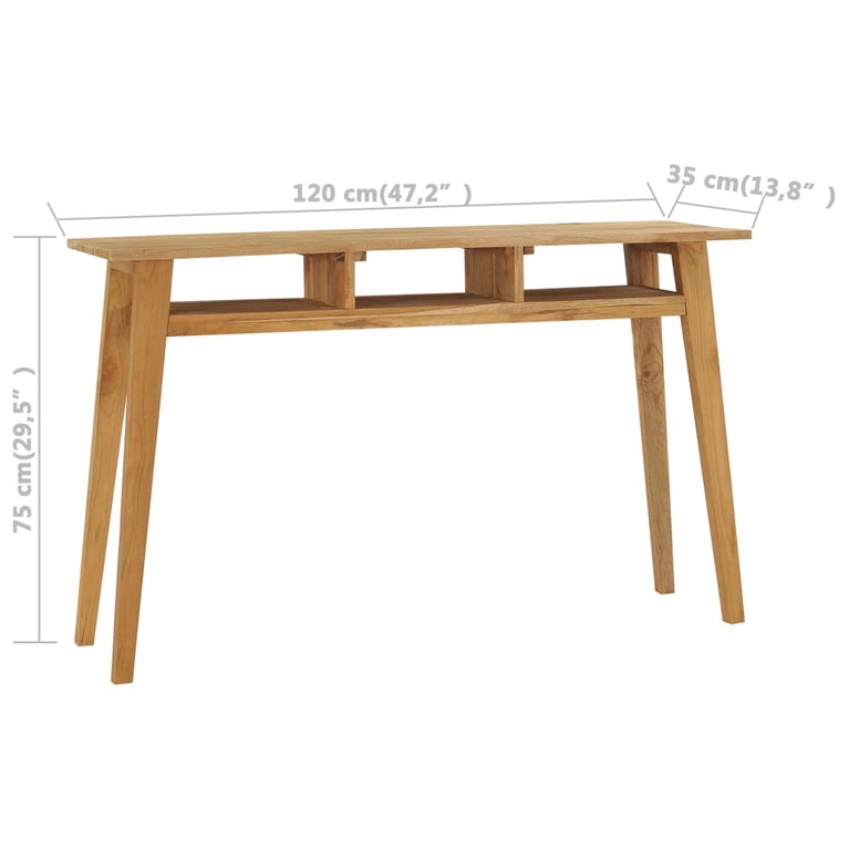 Wandtafel 120x35x75 cm massief teakhout MeubelReus