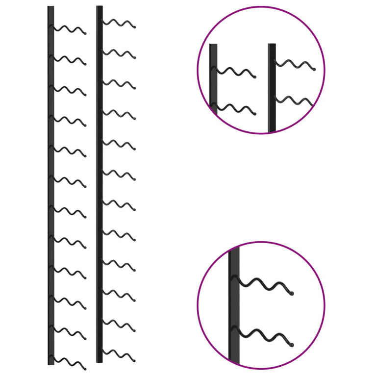 Wijnrek voor 24 flessen wandmontage ijzer zwart MeubelReus