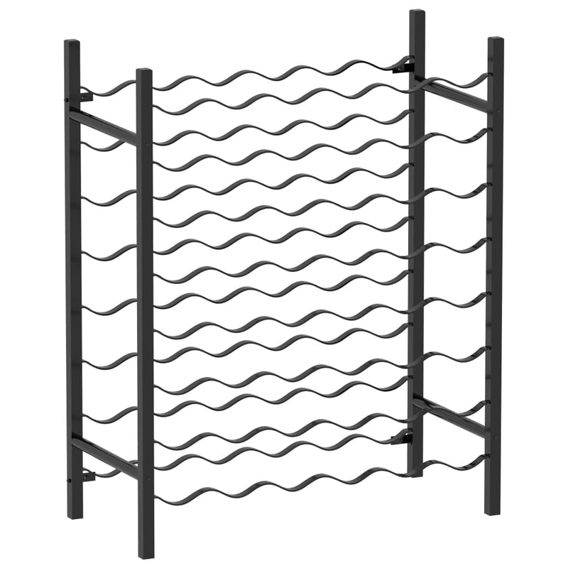 Wijnrek voor 48 flessen metaal zwart MeubelReus