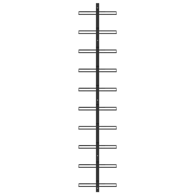 Wijnrek voor 10 flessen wandmontage metaal zwart