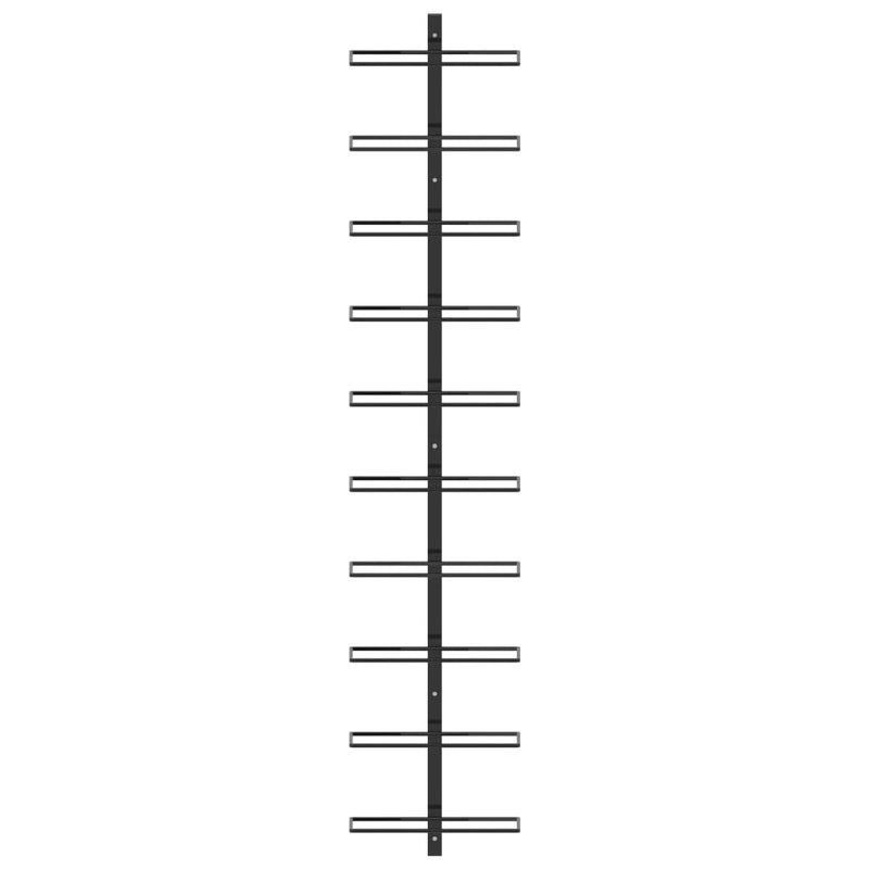 Wijnrek voor 10 flessen wandmontage metaal zwart