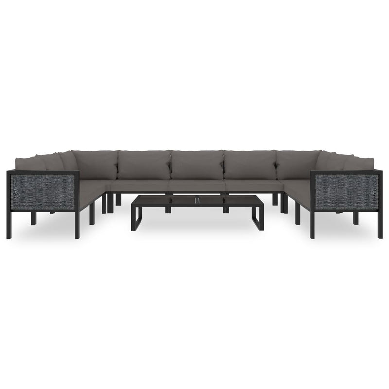 10-delige Loungeset met kussens poly rattan antraciet MeubelReus