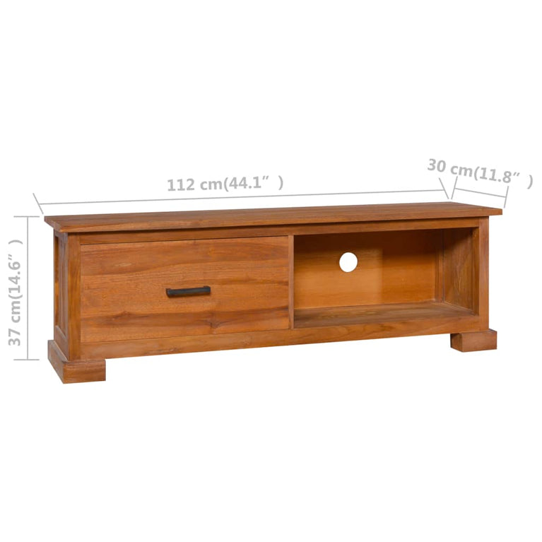 Tv-meubel 112x30x37 cm massief teakhout MeubelReus