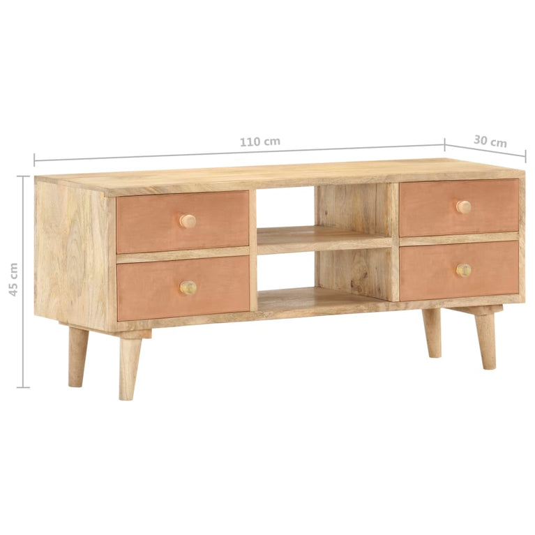 Tv-meubel 110x30x45 cm massief mangohout MeubelReus