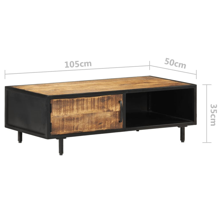 Salontafel 105x50x35 cm ruw mangohout MeubelReus