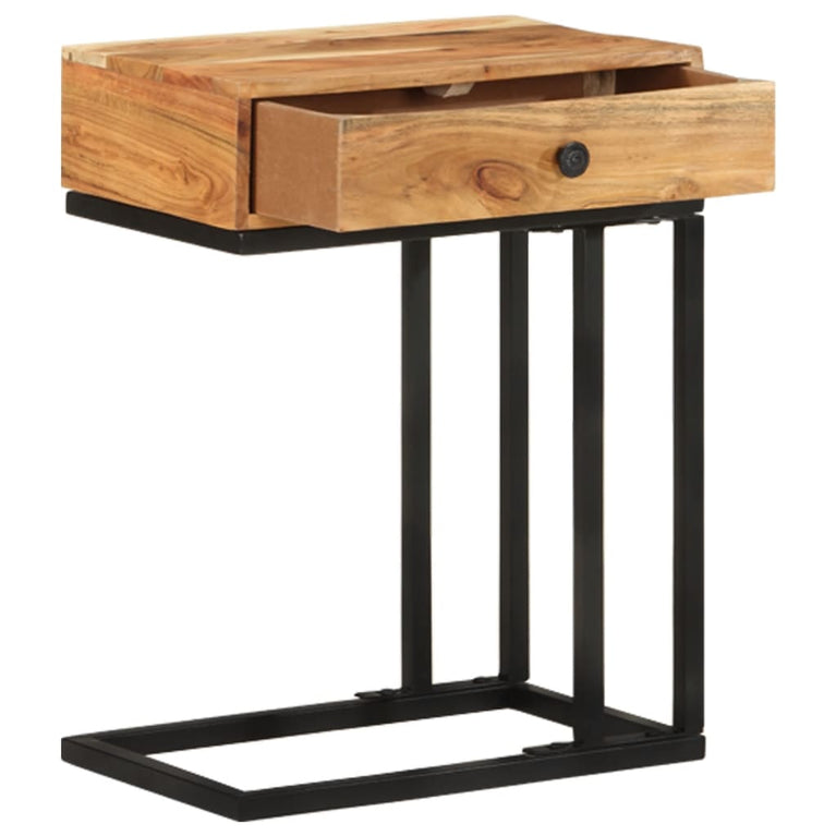 Bijzettafel U-vormig 45x30x61 cm massief acaciahout