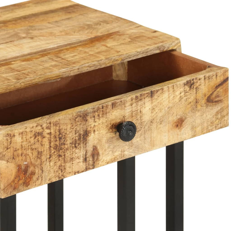 Bijzettafel U-vormig 45x30x61 cm massief mangohout MeubelReus