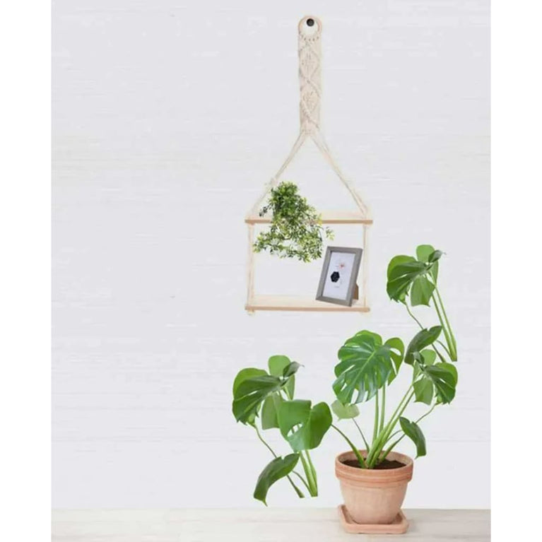 H&S Collection Wandrek met touwdecoratie 30x10x66 cm MeubelReus