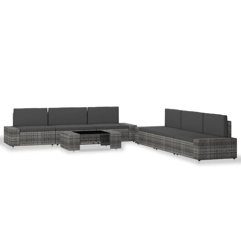 7-delige Loungeset poly rattan grijs MeubelReus