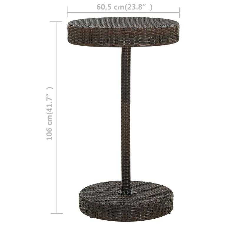 Tuintafel 60,5x106 cm poly rattan bruin MeubelReus