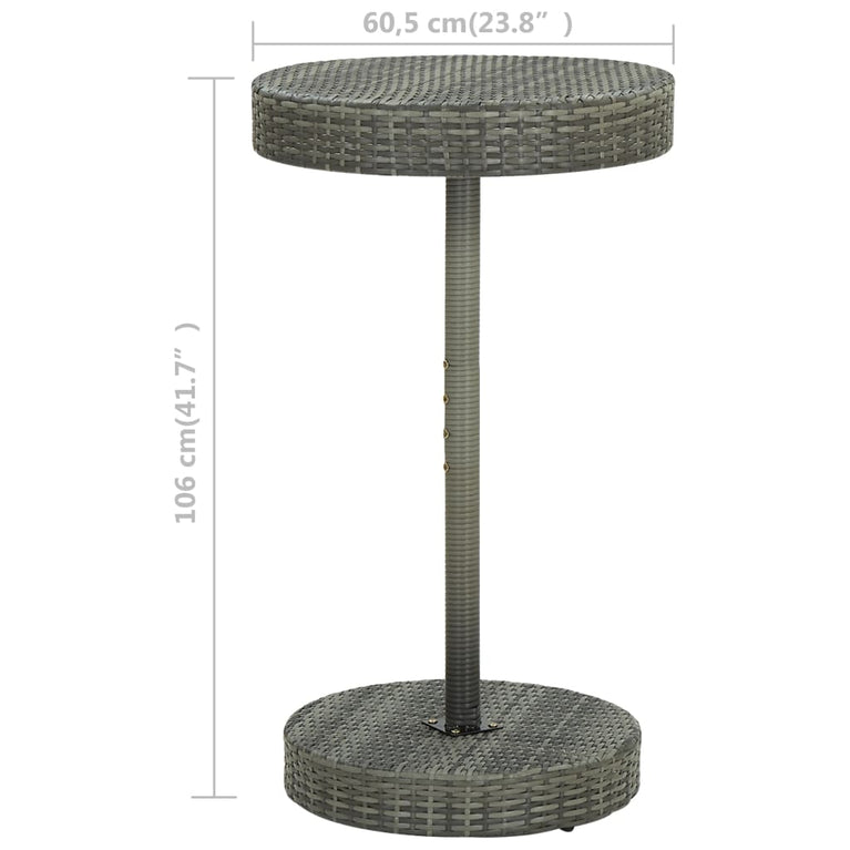 Tuintafel 60,5x106 cm poly rattan grijs MeubelReus