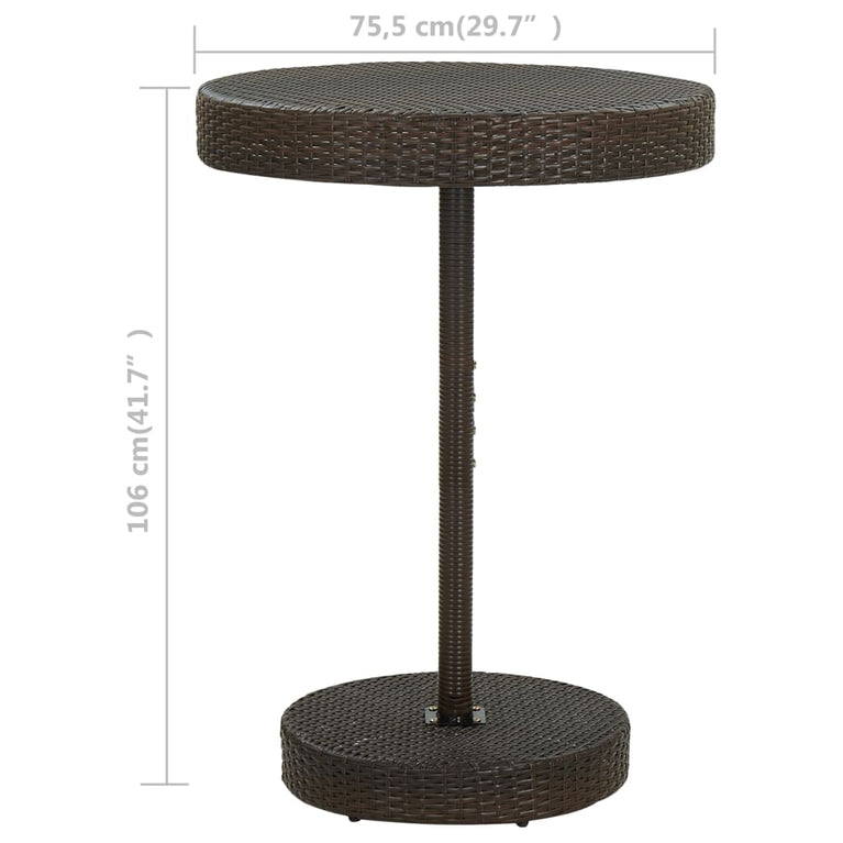 Tuintafel 75,5x106 cm poly rattan bruin MeubelReus