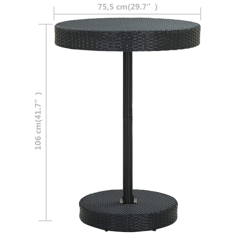 Tuintafel 75,5x106 cm poly rattan zwart MeubelReus