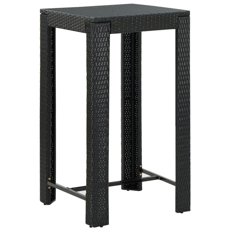 Tuinbartafel 60,5x60,5x110,5 cm poly rattan zwart MeubelReus