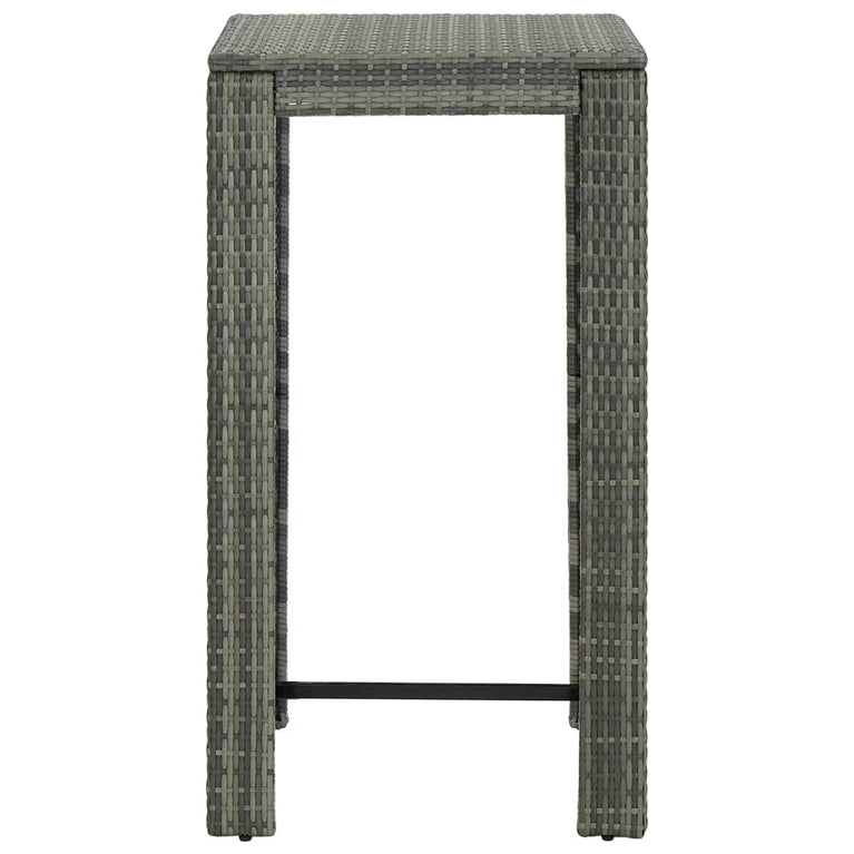 Tuinbartafel 60,5x60,5x110,5 cm poly rattan grijs MeubelReus