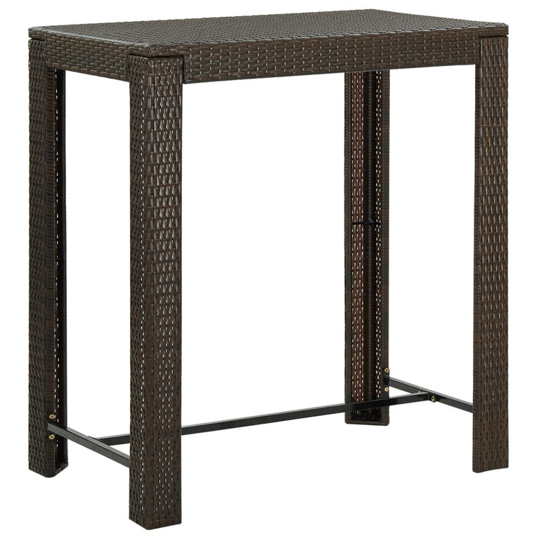 Tuinbartafel 100x60,5x110,5 cm poly rattan bruin MeubelReus