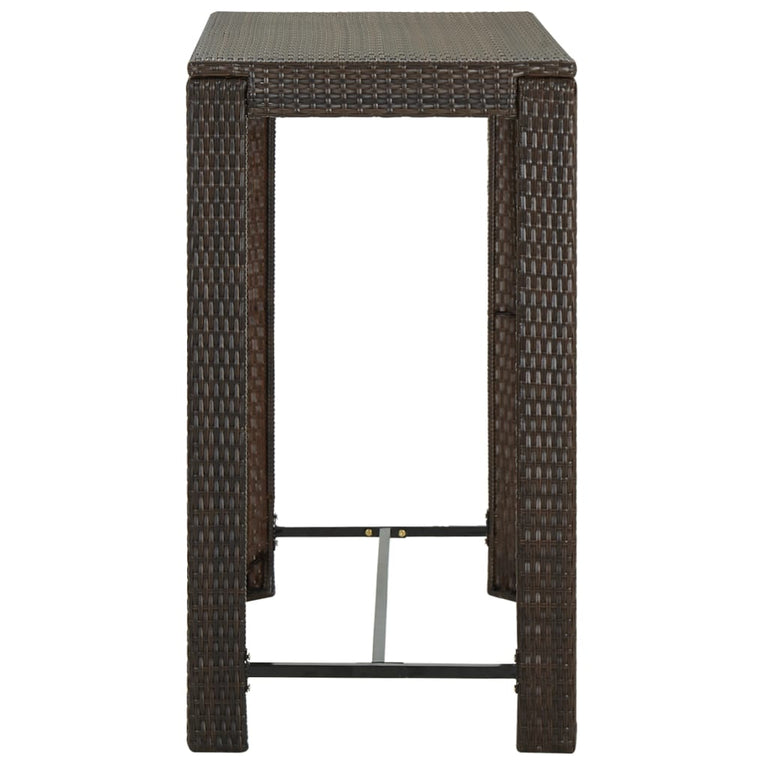 Tuinbartafel 100x60,5x110,5 cm poly rattan bruin MeubelReus