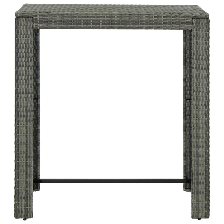 Tuinbartafel 100x60,5x110,5 cm poly rattan grijs MeubelReus