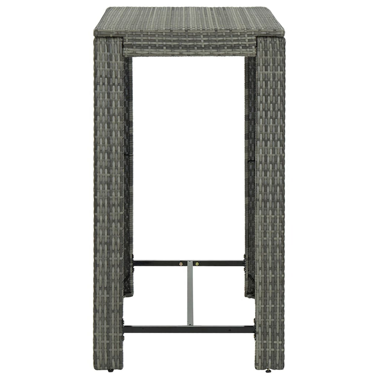 Tuinbartafel 100x60,5x110,5 cm poly rattan grijs MeubelReus