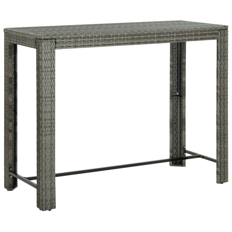 Tuinbartafel 140,5x60,5x110,5 cm poly rattan grijs MeubelReus