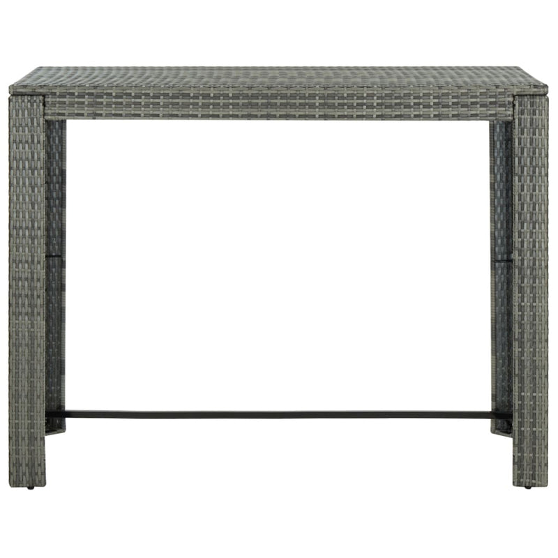 Tuinbartafel 140,5x60,5x110,5 cm poly rattan grijs MeubelReus