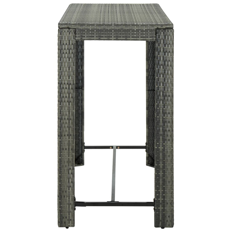 Tuinbartafel 140,5x60,5x110,5 cm poly rattan grijs MeubelReus