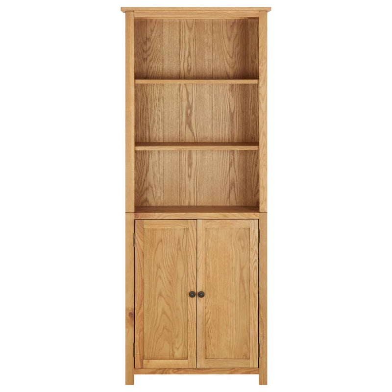 Boekenkast met 2 deuren 70x30x180 cm massief eikenhout MeubelReus